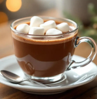 Chocolate caliente con mashmellows