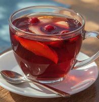 Té de frutos rojos con manzana acaramelada